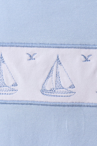 Seaside Sailor Embroidered Boy JonJon