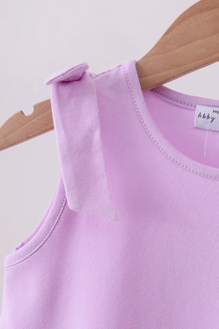 Calla Purple Scalloped Bow Dress