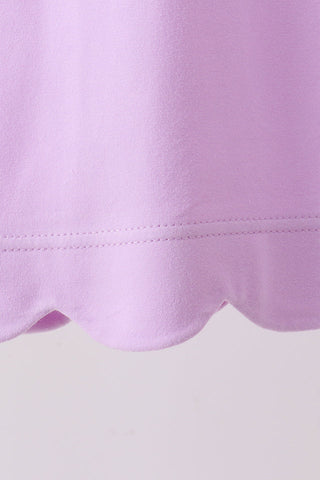 Calla Purple Scalloped Bow Dress