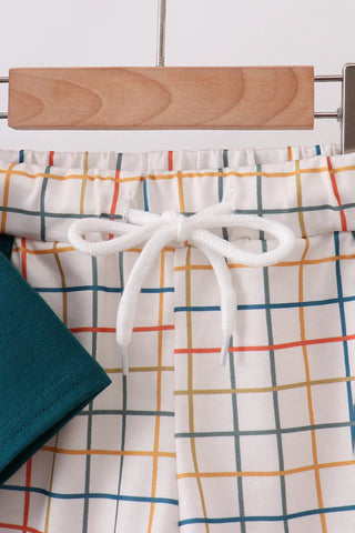 Recess Retriever Plaid Boy Shorts Set