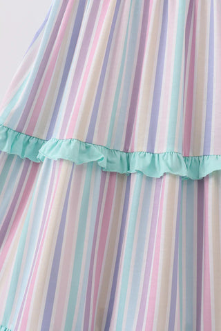 Ella Multicolor Stripe Women’s Tiered Dress