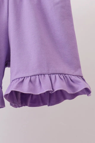 Enchanted Butterfly Applique Ruffle Shorts Set