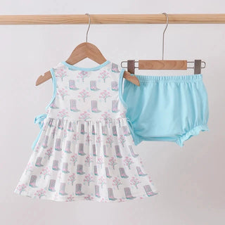 Boots in Bloom Ruffle Bloomer Set