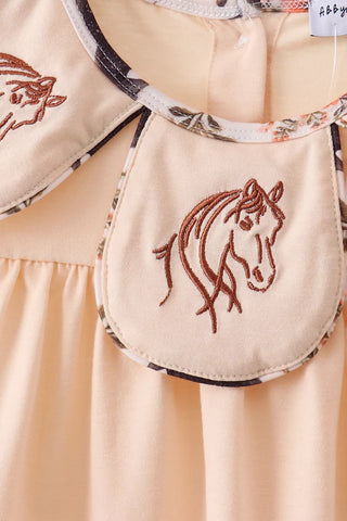 Prairie Pony Embroidered Ruffle Shorts Set