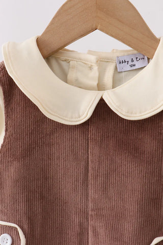 Presley Brown Corduroy Boy JonJon Set