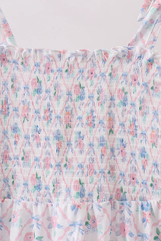 Zadie Blue Floral Smocked Women’s Dress