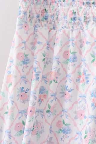Zadie Blue Floral Smocked Women’s Dress