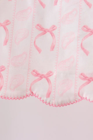 Seashell Bows Pink Ruffle Shorts Set