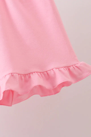 Seashell Bows Pink Ruffle Shorts Set