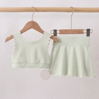 Ashley Green Scalloped Yoga Skorts Set