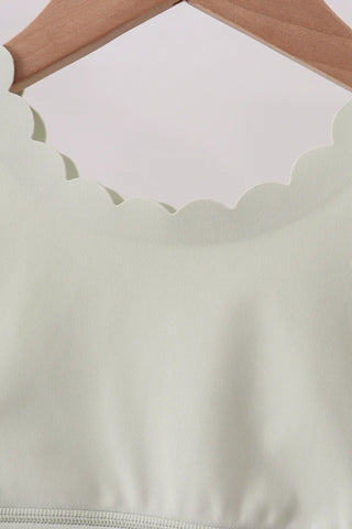 Ashley Green Scalloped Yoga Skorts Set