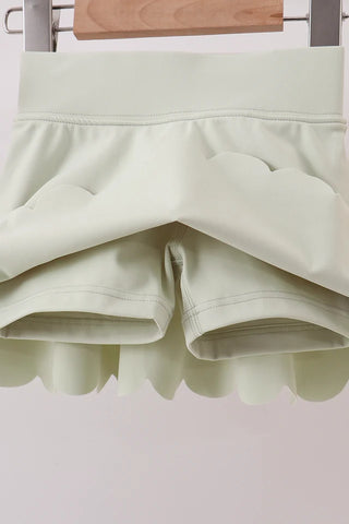 Ashley Green Scalloped Yoga Skorts Set