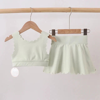 Ashley Green Scalloped Yoga Skorts Set