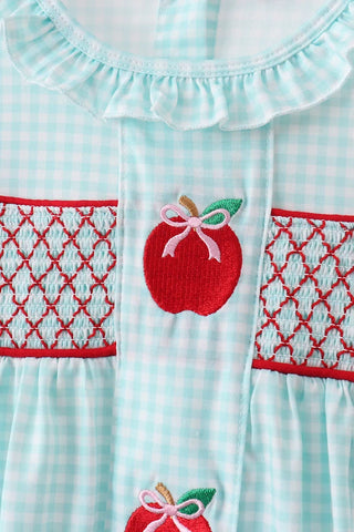 Crisp Apple Lattice Smocked Ruffle Shorts Set