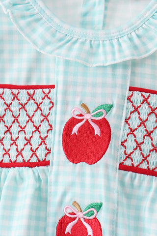 Crisp Apple Lattice Smocked Ruffle Bloomer Set