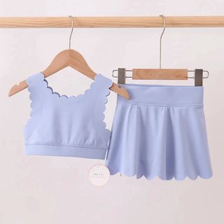 Ashley Violet Scalloped Yoga Skorts Set