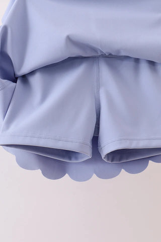 Ashley Violet Scalloped Yoga Skorts Set