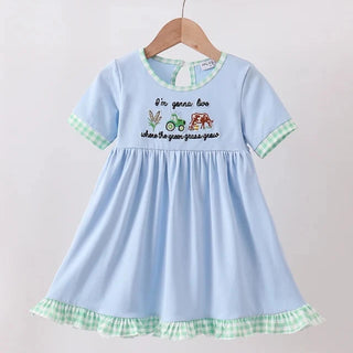 Where the Green Grass Grows Embroidered Dress