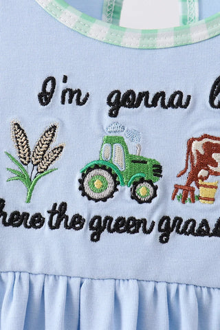 Where the Green Grass Grows Embroidered Dress