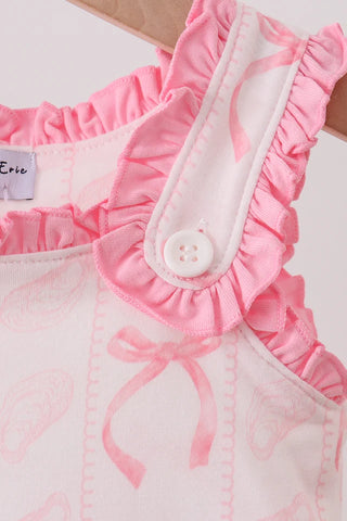 Seashell Bows Pink Ruffle Bubble