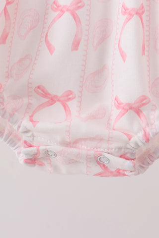 Seashell Bows Pink Ruffle Bubble