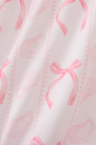 Seashell Bows Pink Ruffle Bubble