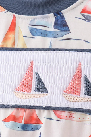 Sailor’s Cove Smocked Boy Bubble