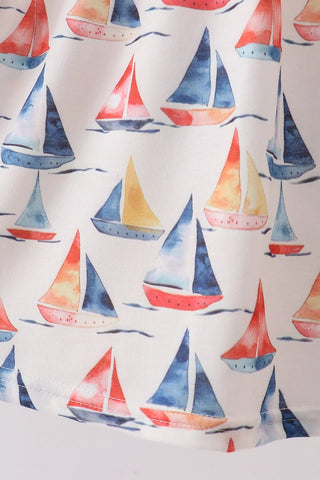 Sailor’s Cove Embroidered Ruffle Dress