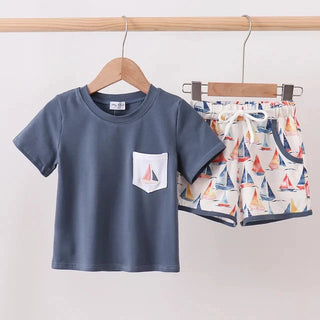 Sailor’s Cove Embroidered Boy Shorts Set