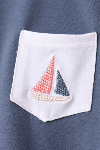 Sailor’s Cove Embroidered Boy Shorts Set