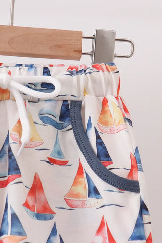 Sailor’s Cove Embroidered Boy Shorts Set