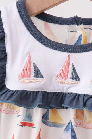 Sailor’s Cove Embroidered Ruffle Bubble
