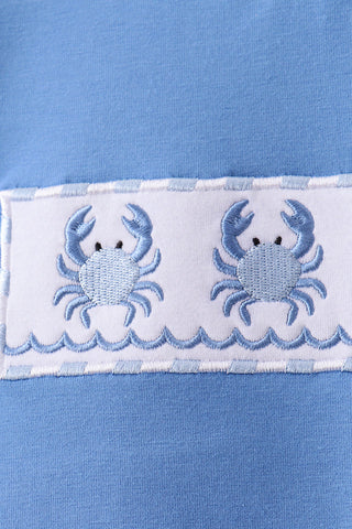 Shoreline Crab Seersucker Boy Shorts Set