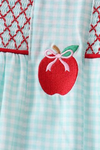 Crisp Apple Lattice Ruffle Dress