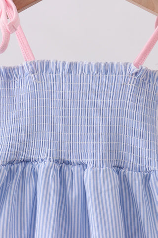 Bristol Blue Smocked Ruffle Dress