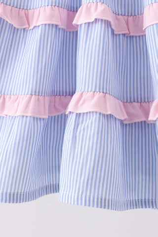 Bristol Blue Smocked Ruffle Dress