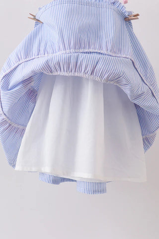 Bristol Blue Smocked Ruffle Dress