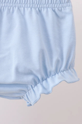 Baylor Blue Floral Embroidered Bloomer Set