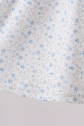 Baylor Blue Floral Embroidered Bloomer Set