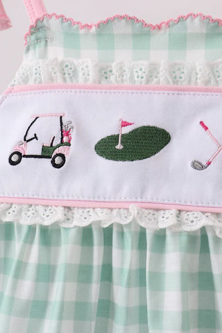 Caddie Club Gingham Ruffle Shorts Set