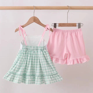 Caddie Club Gingham Ruffle Shorts Set