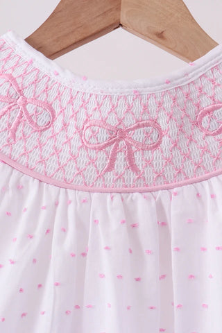 Sweet Bow Society Smocked Swiss Dot Girl Shorts Set