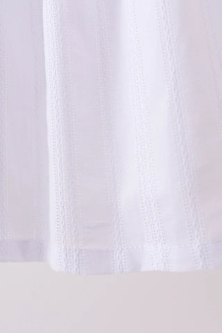 Pearl Bow Smocked Jacquard Ruffle Dress