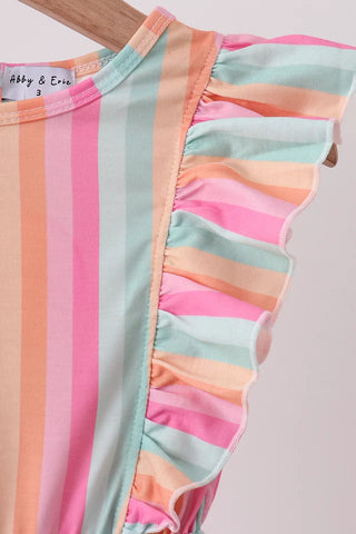 Rainbow Retro Ruffle Jumpsuit