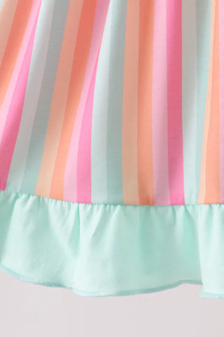 Rainbow Retro Ruffle Dress