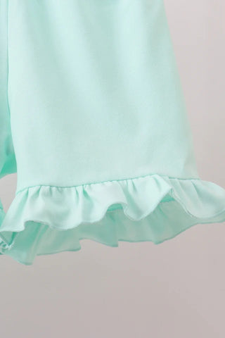 Rainbow Retro Ruffle Shorts Set