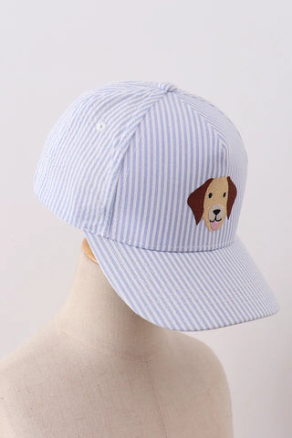 Best Bud Pup Seersucker Boy Cap