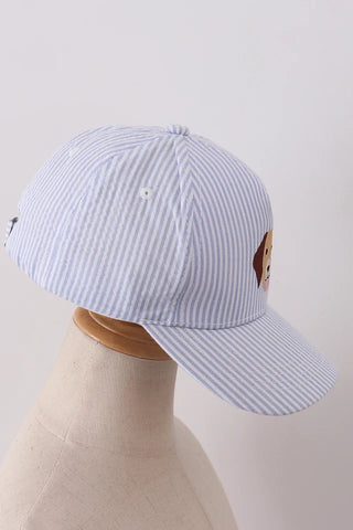 Best Bud Pup Seersucker Boy Cap