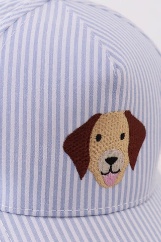 Best Bud Pup Seersucker Boy Cap