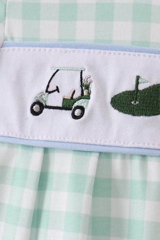 Caddie Club Gingham Boy Romper